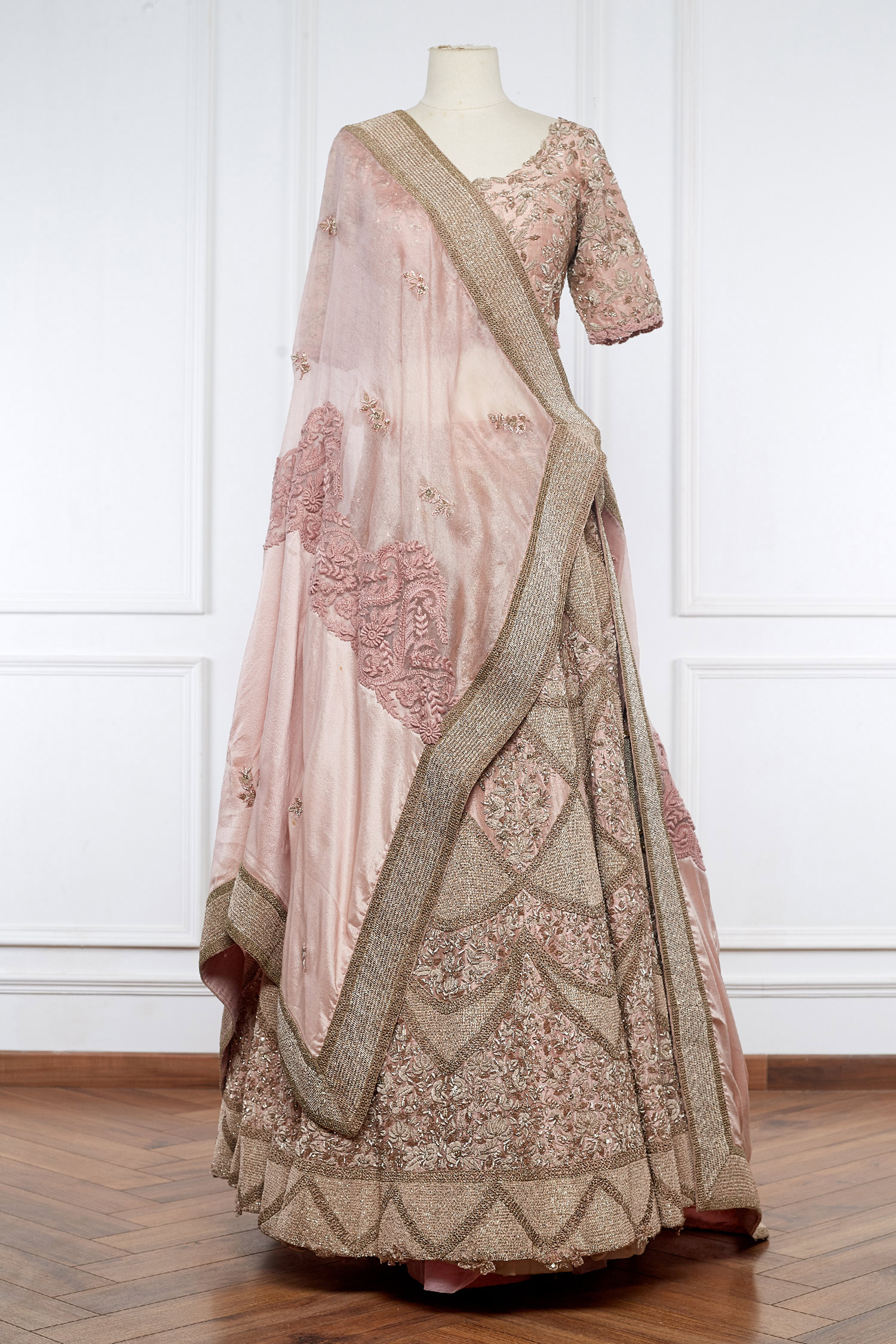 Blush pink embroidered lehenga set